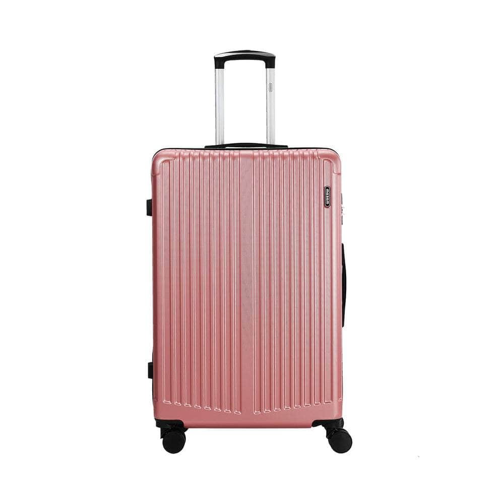 28" Luggage Suitcase Trolley Set Travel TSA Lock ABS Case Pink