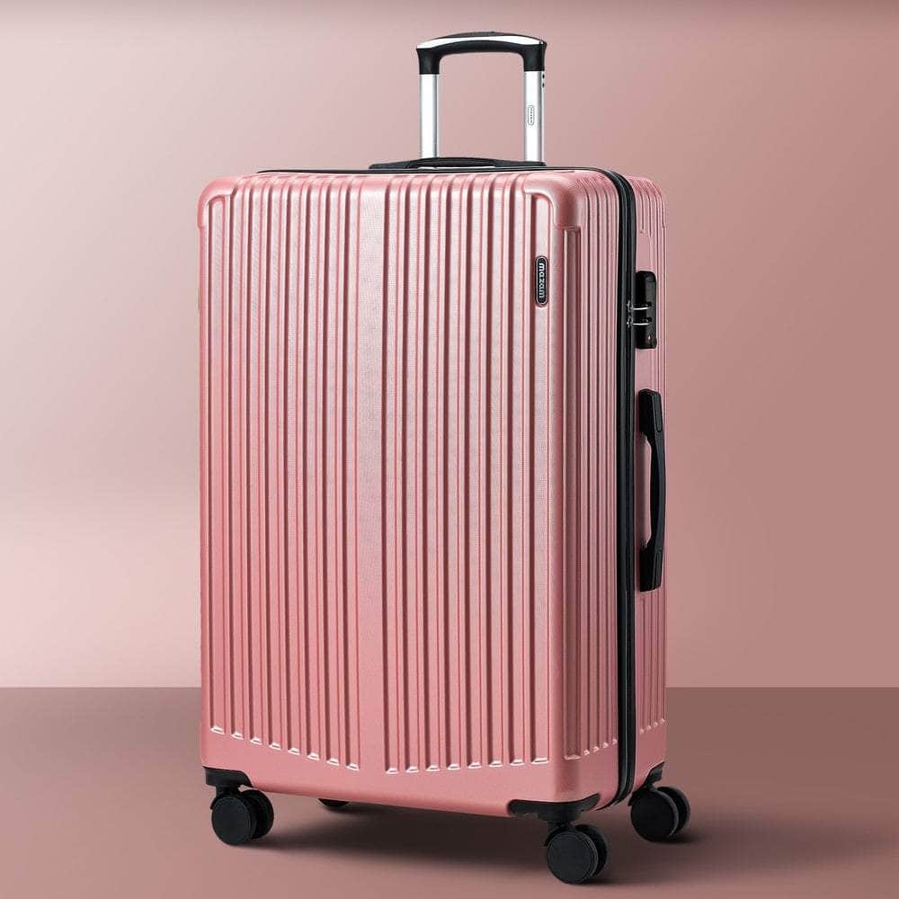 28" Luggage Suitcase Trolley Set Travel TSA Lock ABS Case Pink