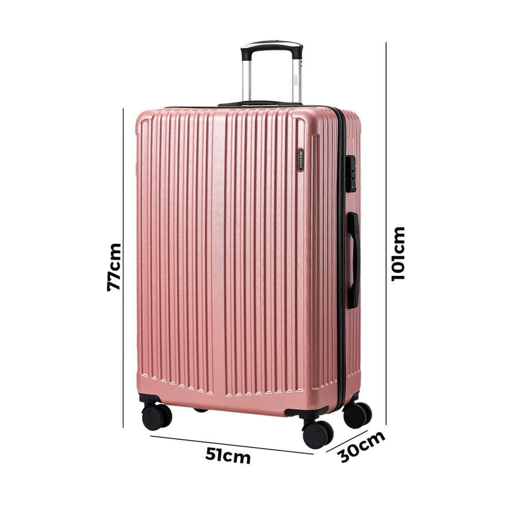 28" Luggage Suitcase Trolley Set Travel TSA Lock ABS Case Pink