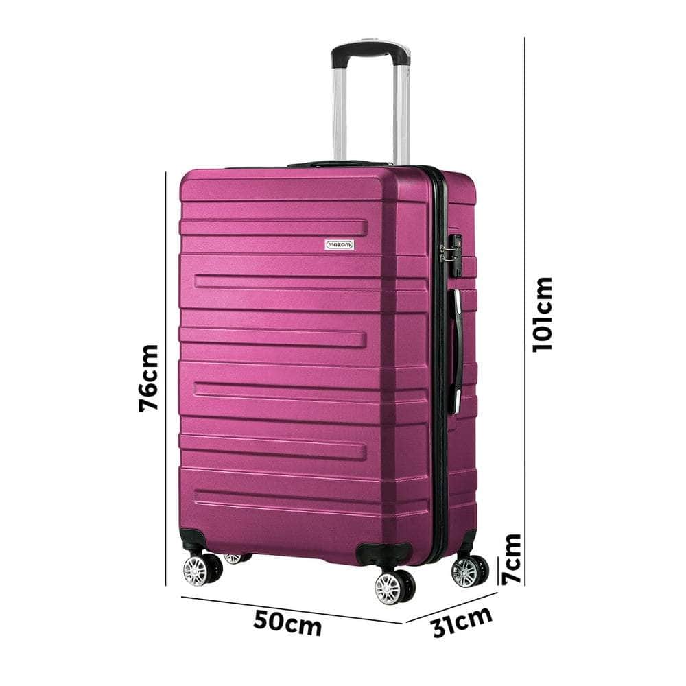 28" Luggage Suitcase Trolley Set TSA Lock Hard Case Magenta