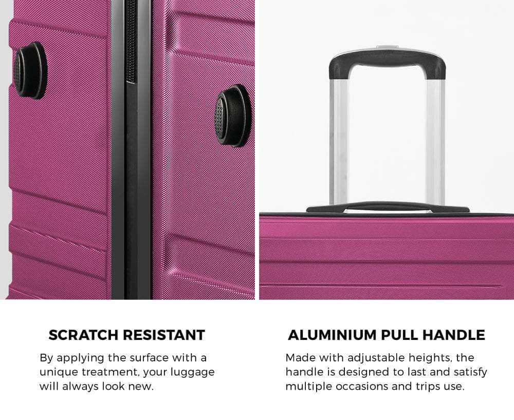 28" Luggage Suitcase Trolley Set TSA Lock Hard Case Magenta