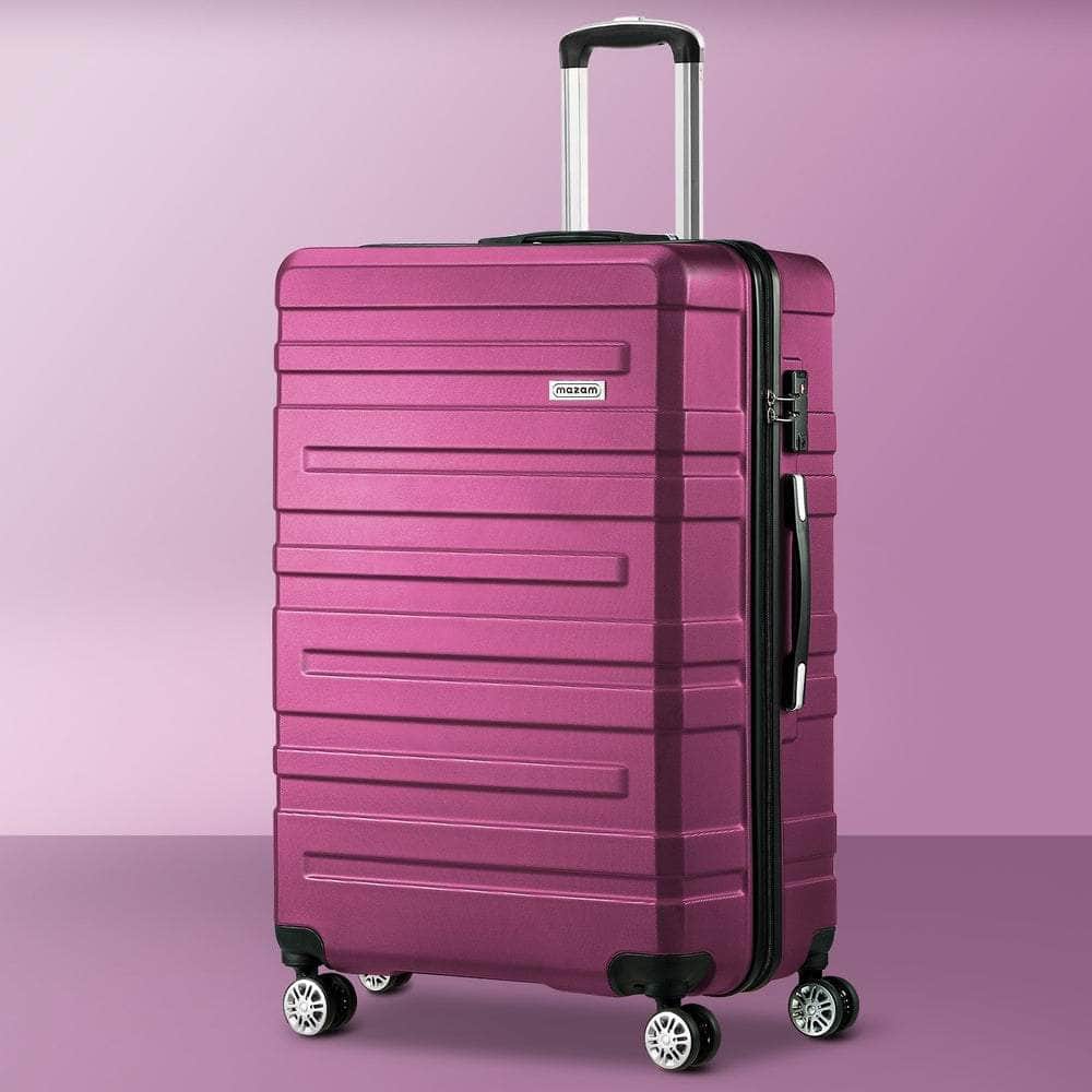 28" Luggage Suitcase Trolley Set TSA Lock Hard Case Magenta
