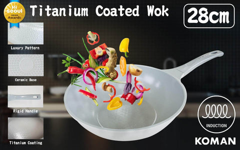 28Cm Grey Shinewon Vinch Ih Wok Wokpan Non-Stick Induction Ceramic