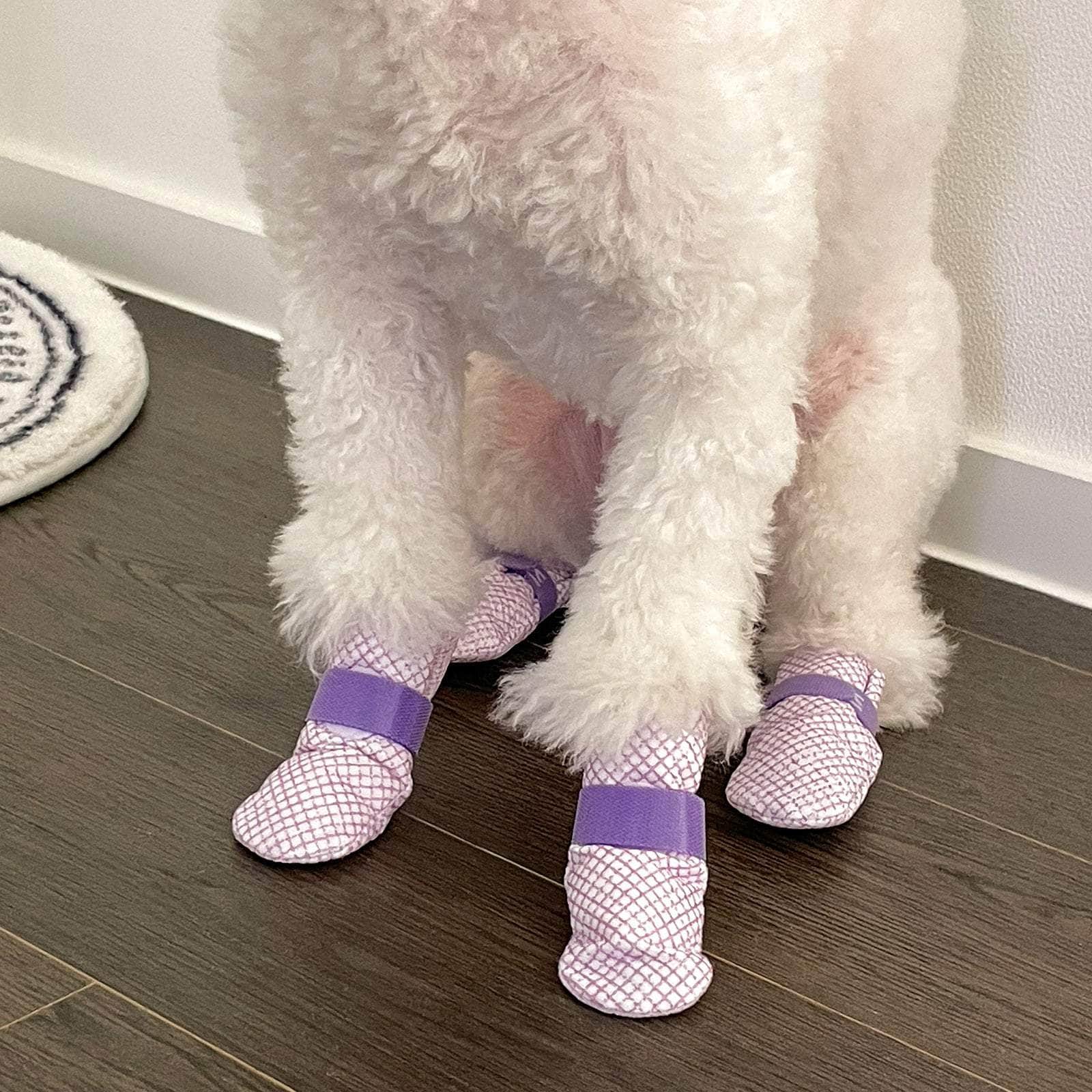28x Waterproof Dog Shoes - Disposable Anti-Slip Pet Socks, Medium, Pink