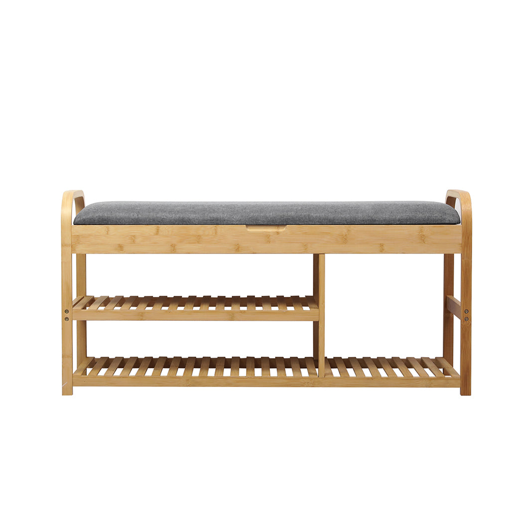 Bamboo Shoe Rack Bench Seat 82.5x30x6cm