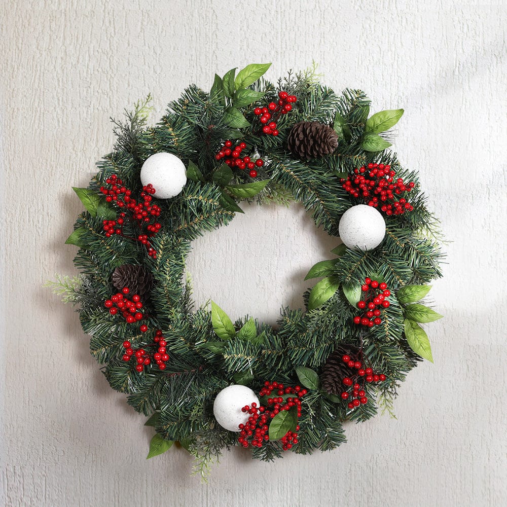 Festive 2FT Christmas Wreath with Xmas Decor - Christmas Wreaths & Garlands - photo 9
