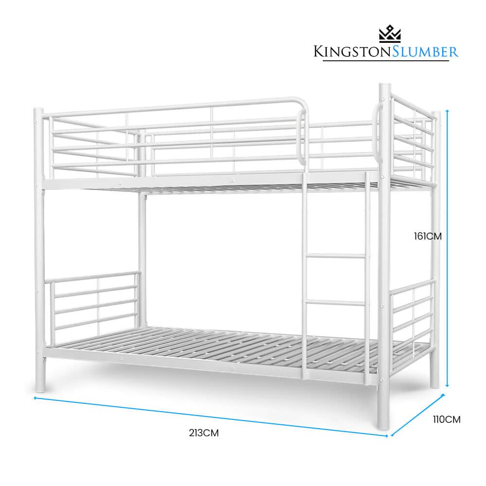 2In1 King Single Metal Bunk Bed Frame With Modular Design Matte