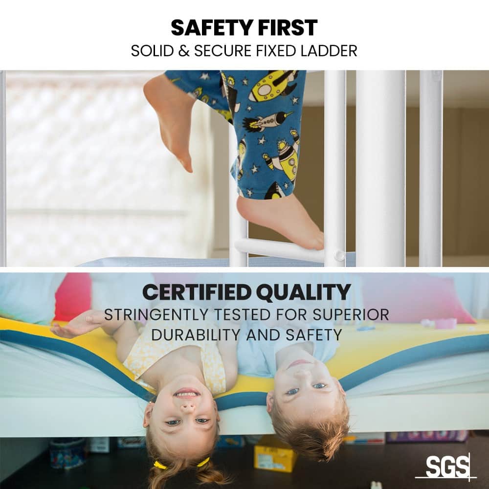 2In1 King Single Metal Bunk Bed Frame With Modular Design Matte