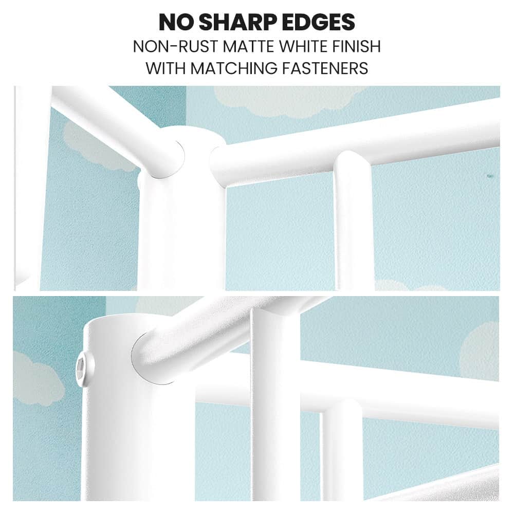 2In1 Single Metal Bunk Bed Frame With Modular Design Matte White