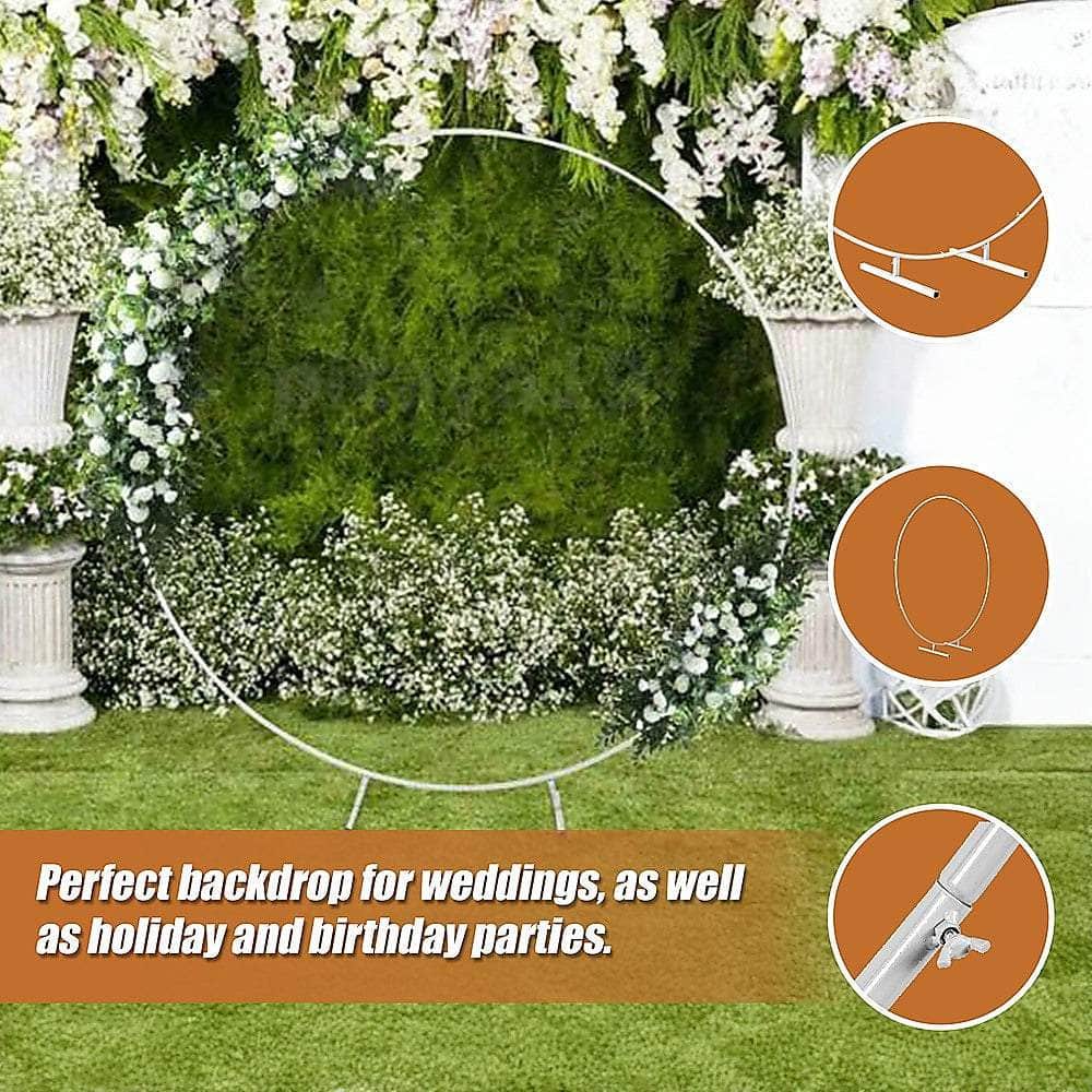2M Wedding Hoop Round Circle Arch Backdrop Flower Display Frame