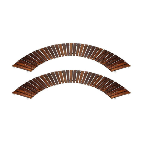 2PC Garden Wooden Pathway 8ft Roll-Out Curved