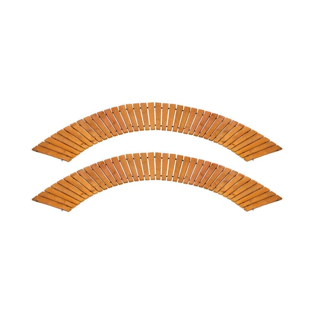 2PC Garden Wooden Pathway 8ft Roll-Out Curved