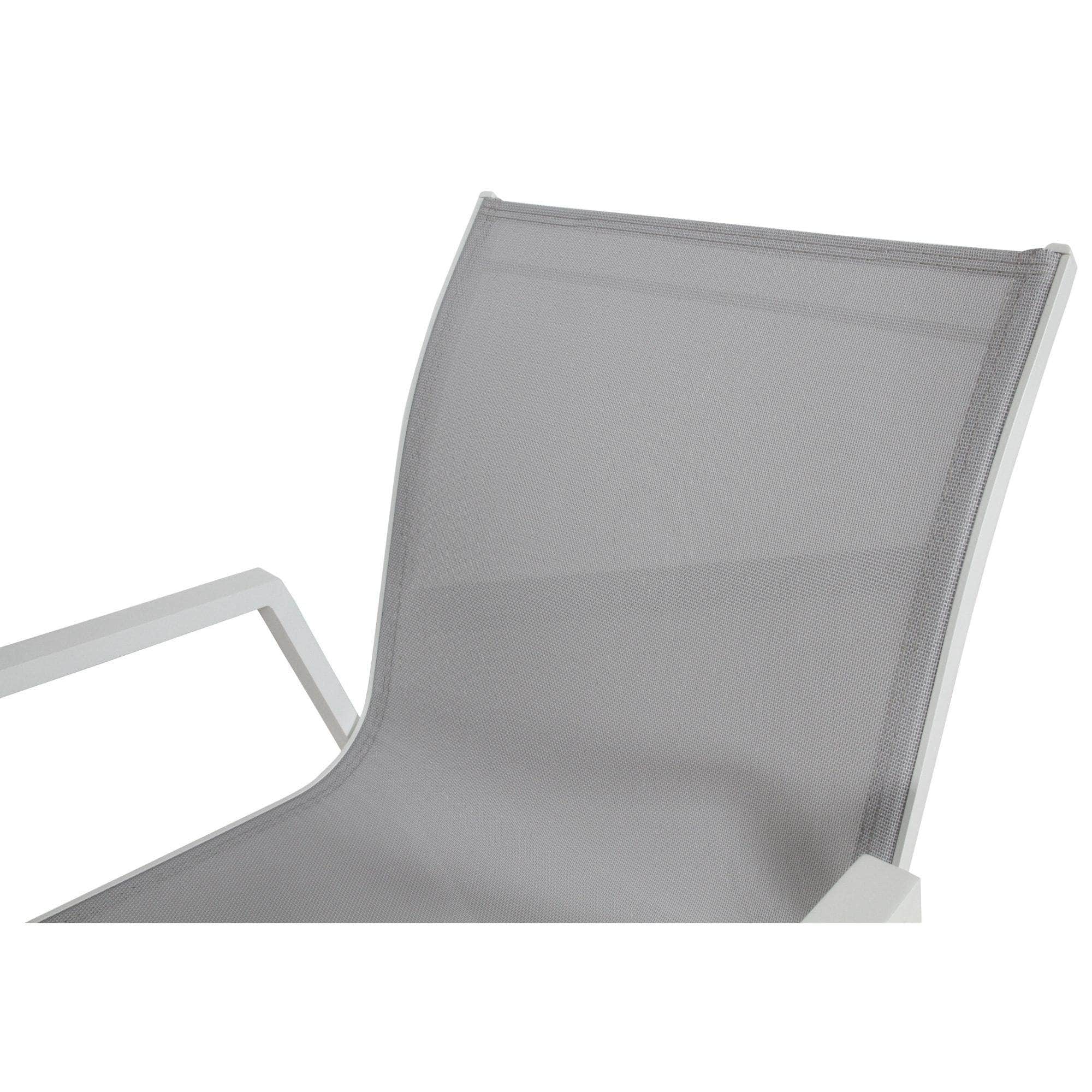 2Pc Set Aluminium Outdoor Dining Table Chair White