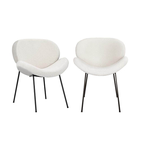 2PCS Armchair Dining Chair Accent Chairs Tub Armchairs Sherpa White