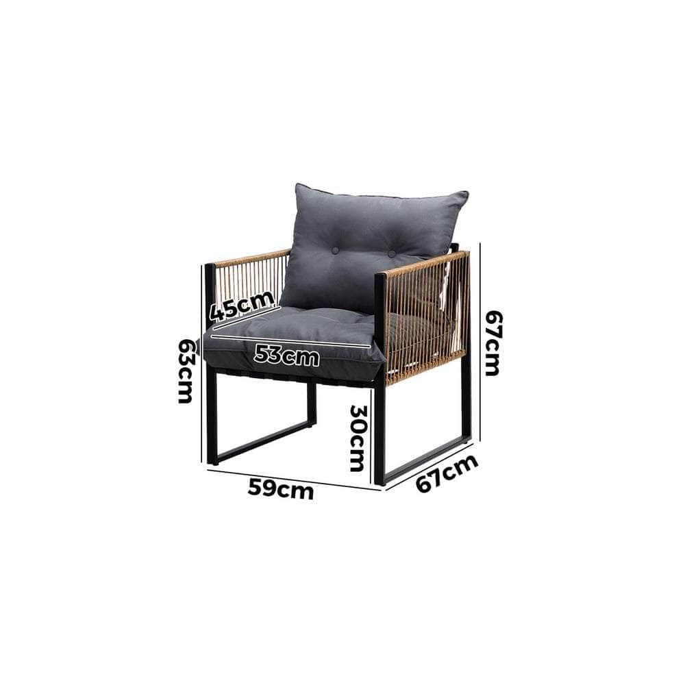 2PCS Outdoor Chairs Patio Set PE Wicker
