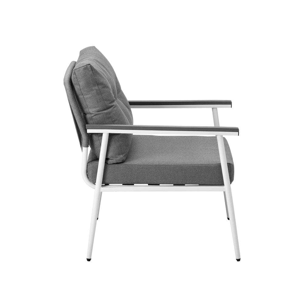 2PCS Outdoor Chairs Set Garden Patio Armchair White