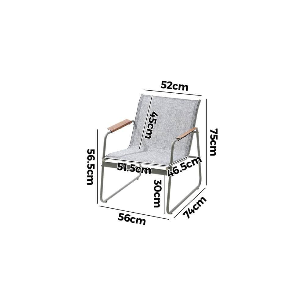 2PCS Outdoor Patio Armchair Textilene Weather-Resistant Garden Balcony Furniture