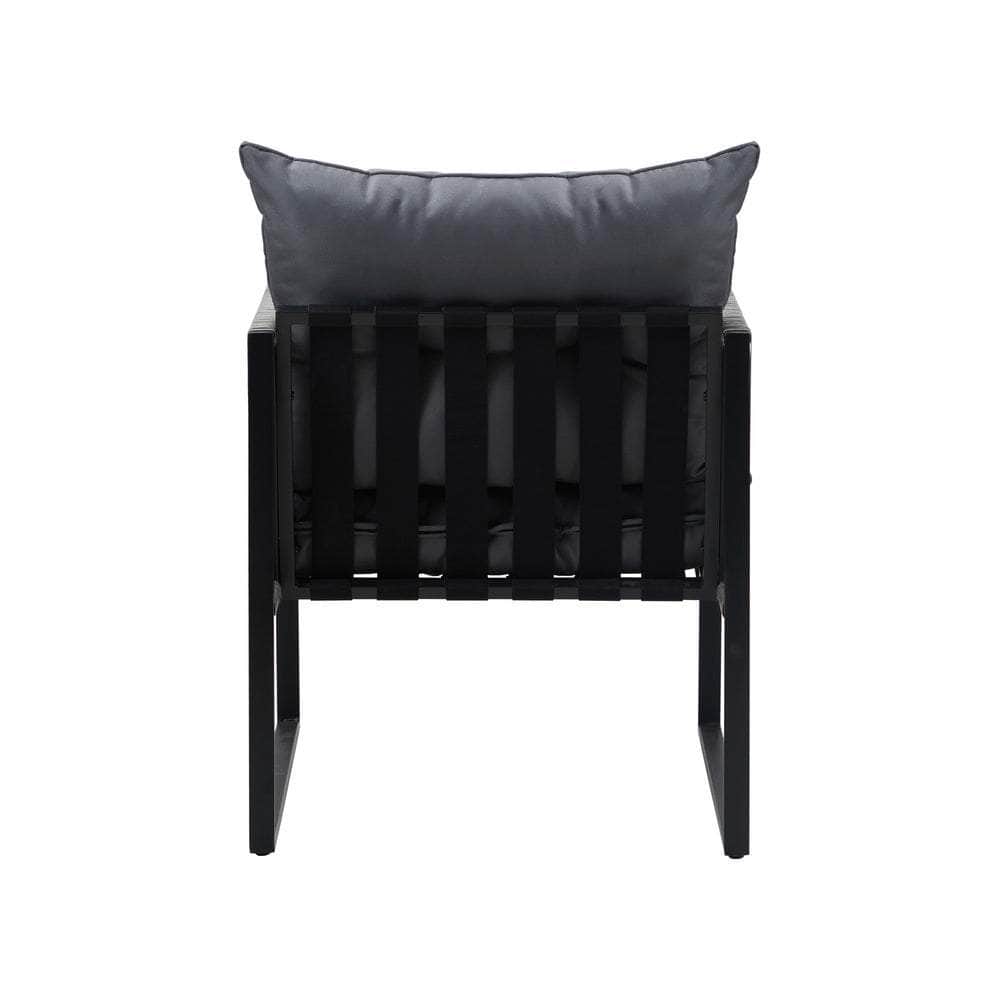 2PCS Outdoor Patio Chairs Garden Sofa Set PE Wicker Grey