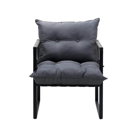2PCS Outdoor Patio Chairs Garden Sofa Set PE Wicker Grey