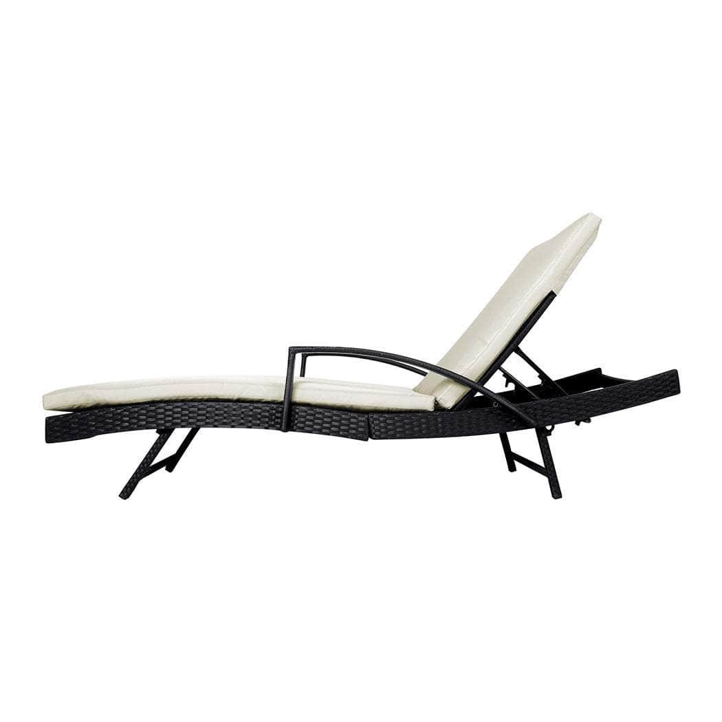2PCS Outdoor Sun LouD21ture Wicker Lounge Garden Patio Bed Cushion
