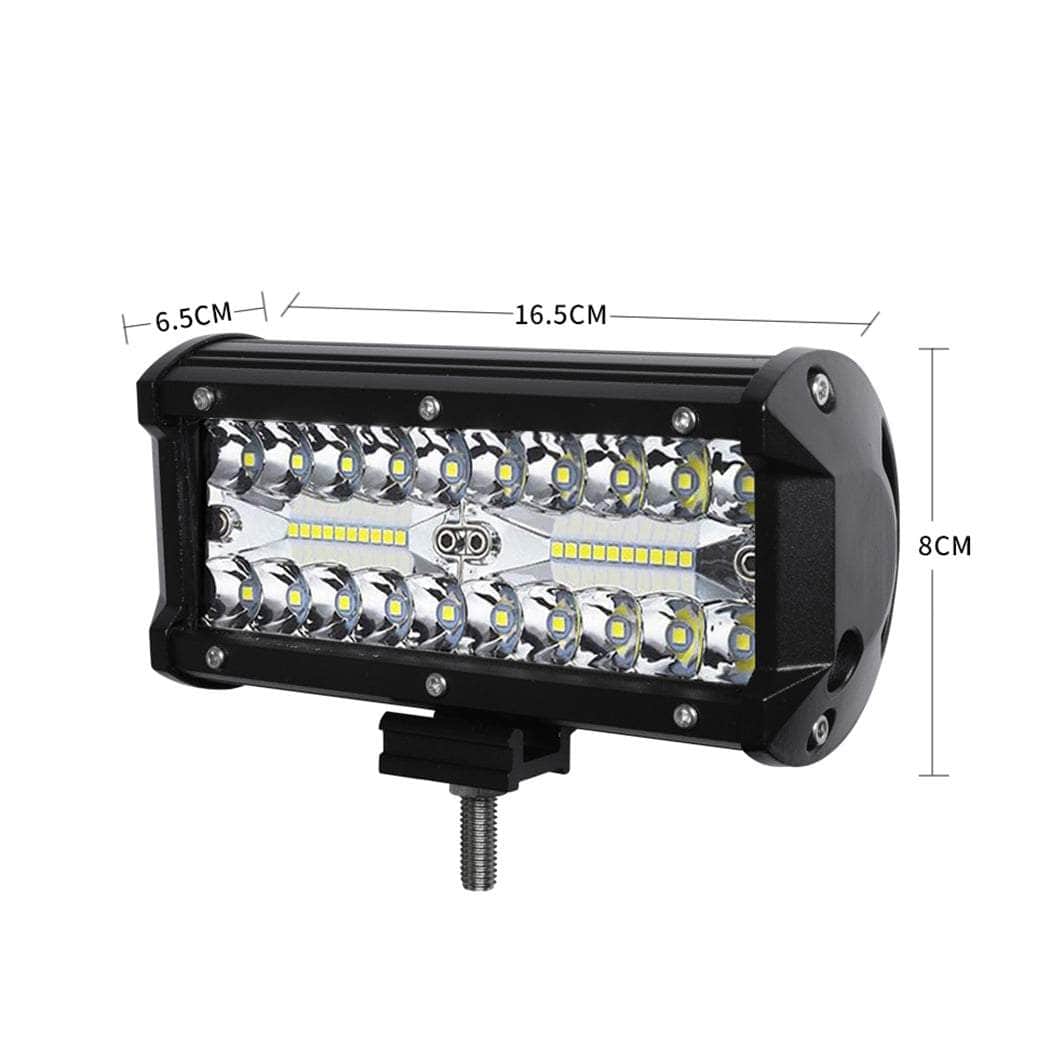 2x 6inch LED Light Bar Work Flood Spot 120W