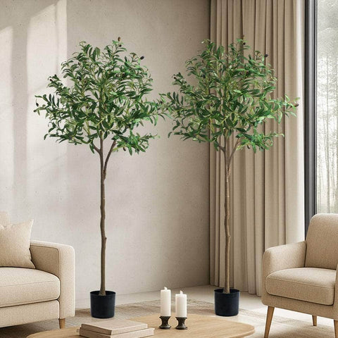 2x Artificial Olive Trees Potted Plants 150cm Indoor Home Decor Green