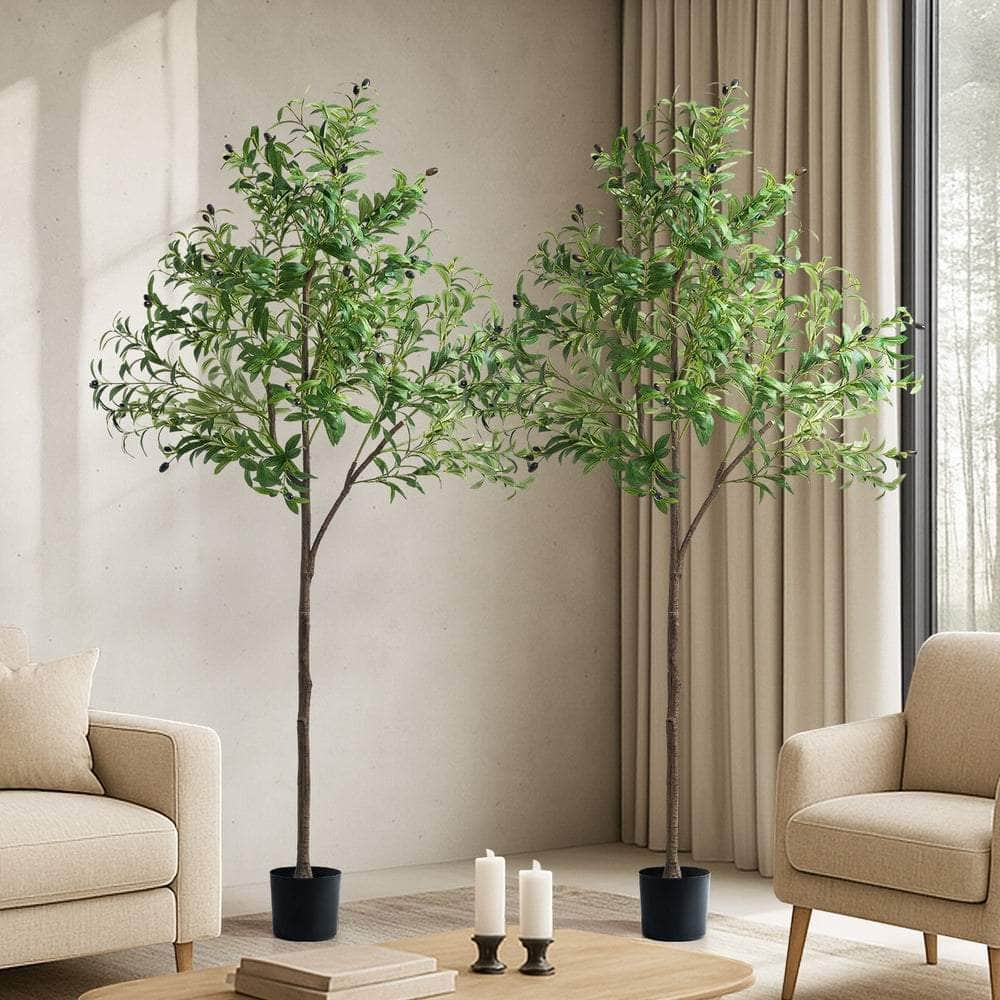 2x Artificial Olive Trees Potted Plants 180cm Indoor Home Decor Green