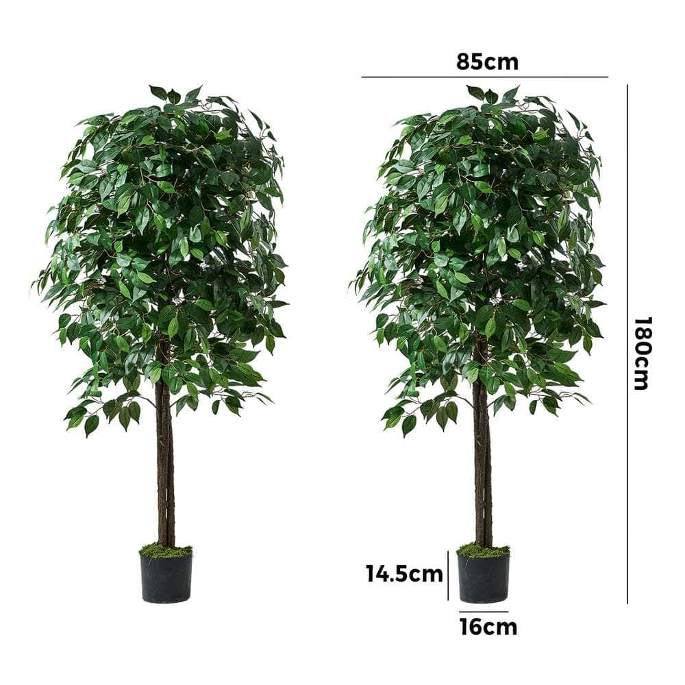 2x Artificial Palm Trees Potted Plants 180cm Indoor Home Decor Green