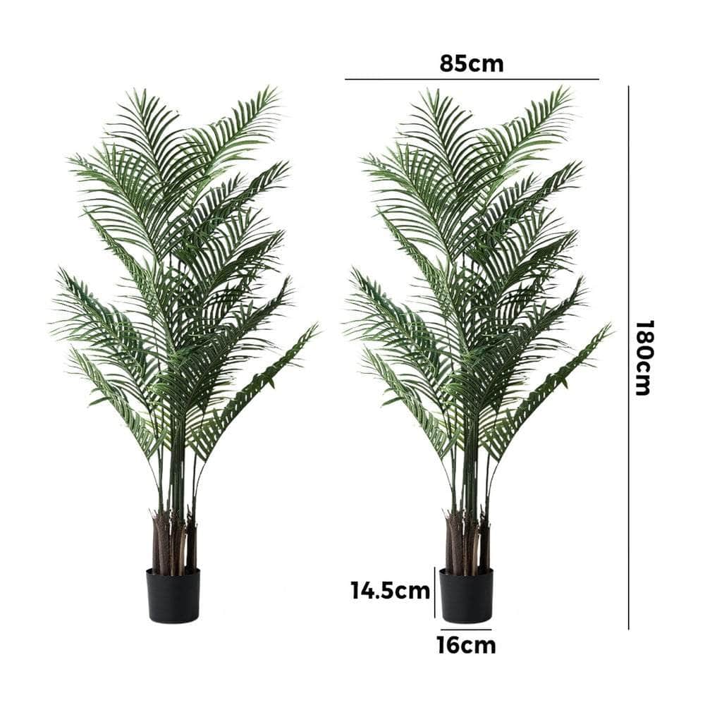 2x Artificial Palm Trees Potted Plants 180cm Indoor Home Decor Green