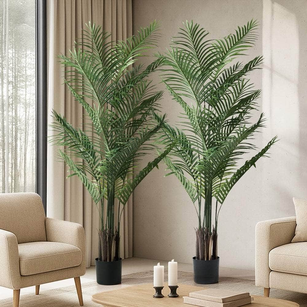 2x Artificial Palm Trees Potted Plants 180cm Indoor Home Decor Green
