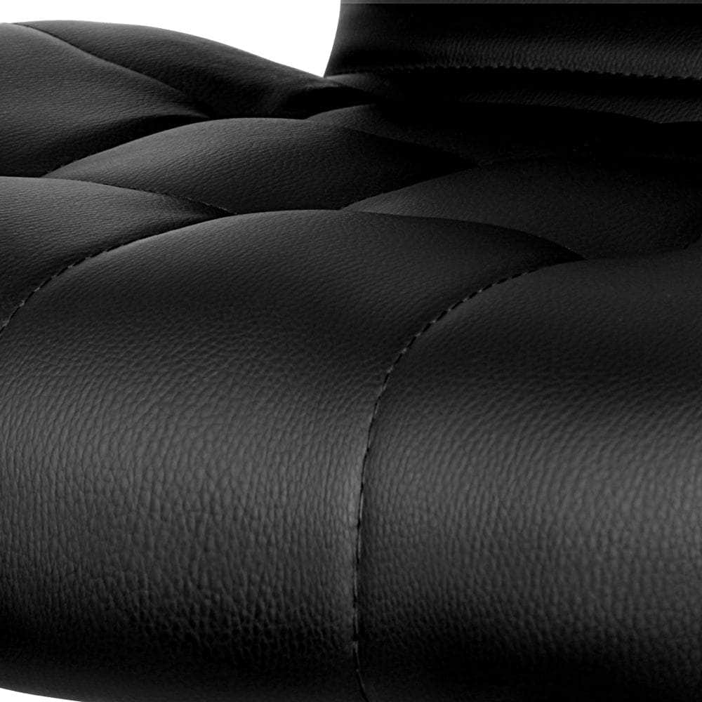 2x Bar Stools Gas Lift Leather Padded Stool Black