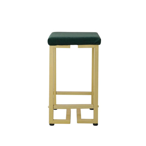 2x Bar Stools Velvet Backless