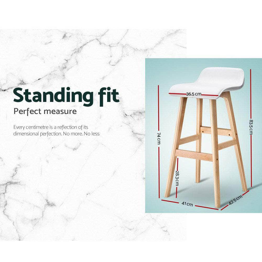 2x Bar Stools Wooden Stool White