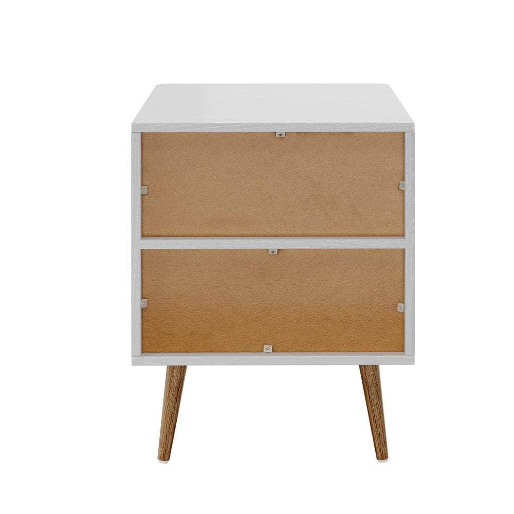 2x Bedside Table 1 Drawer Open Shelf Nightstand Green