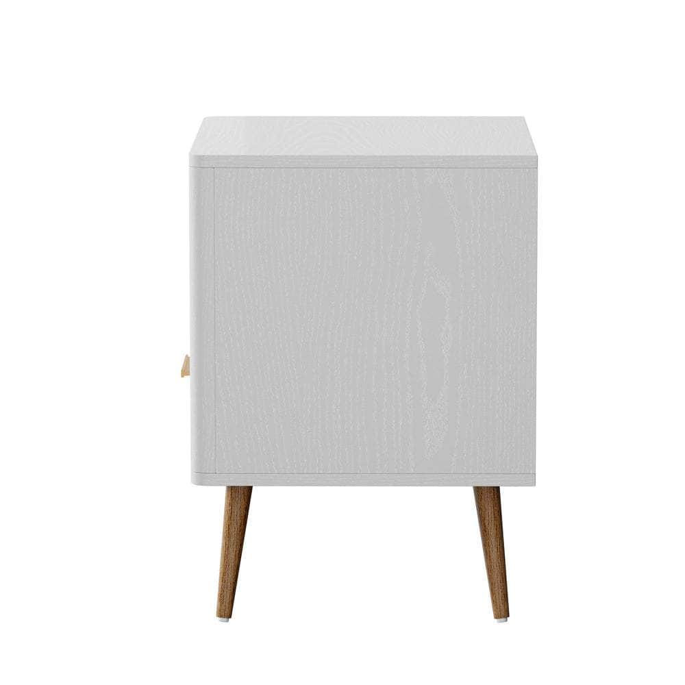 2x Bedside Table 1 Drawer Open Shelf Nightstand Green