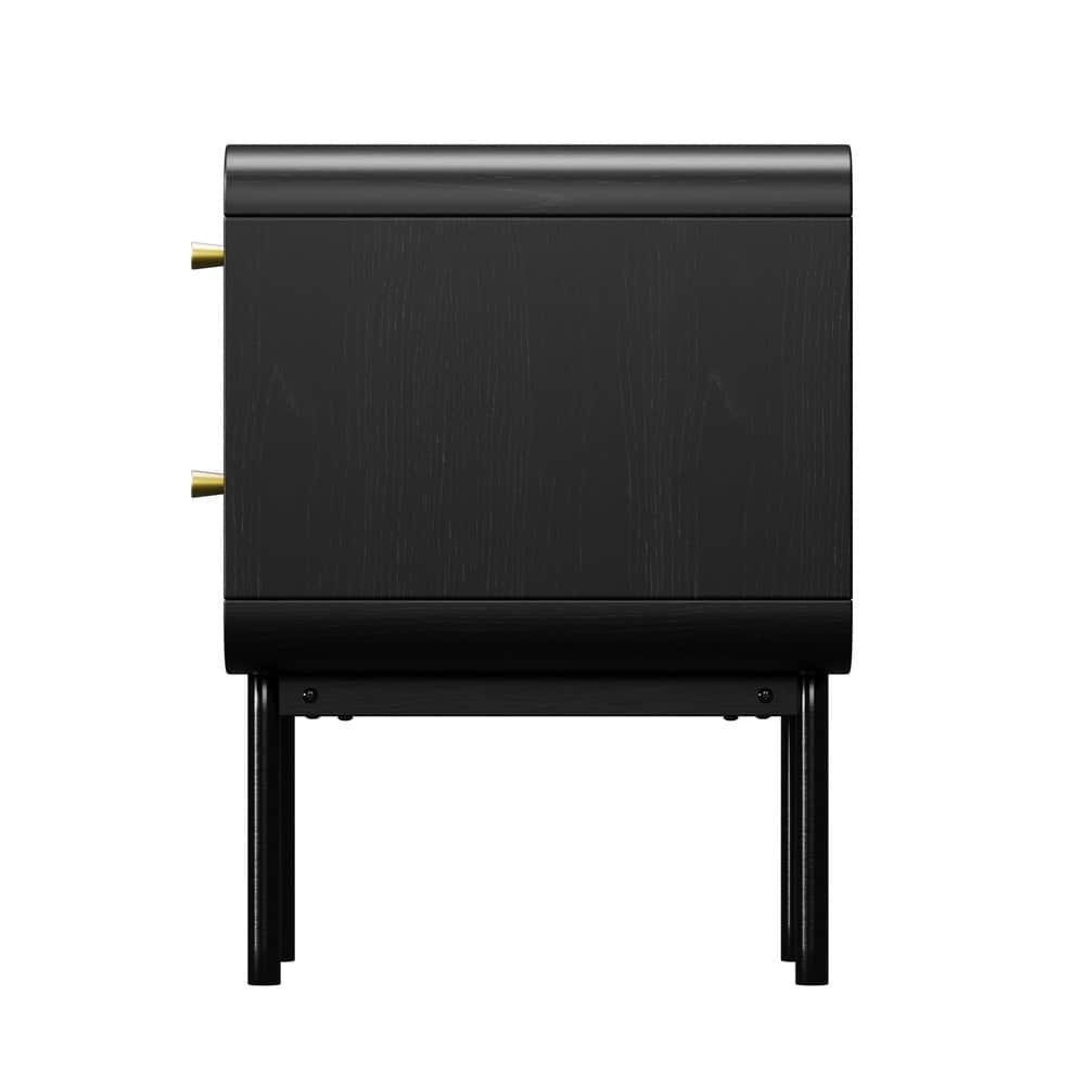 2x Bedside Table 2 Drawers Bedroom Nightstand Wood Storage Units Natural /Black