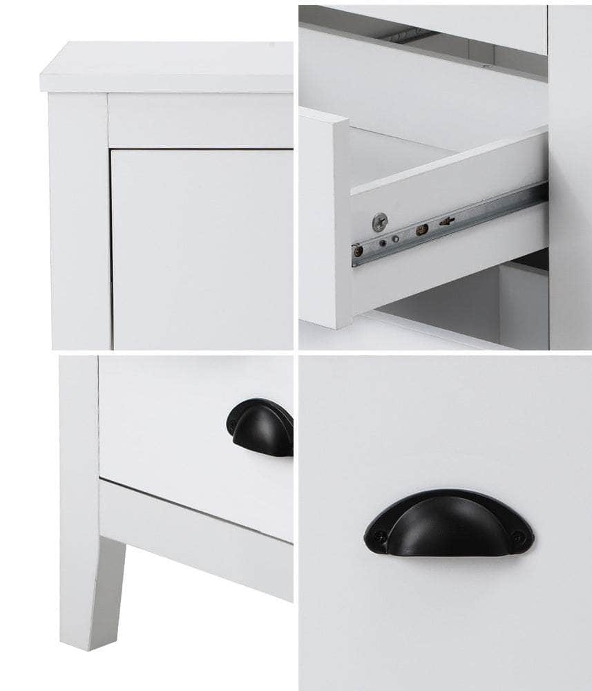 2x Bedside Table Nightstand Vintage
