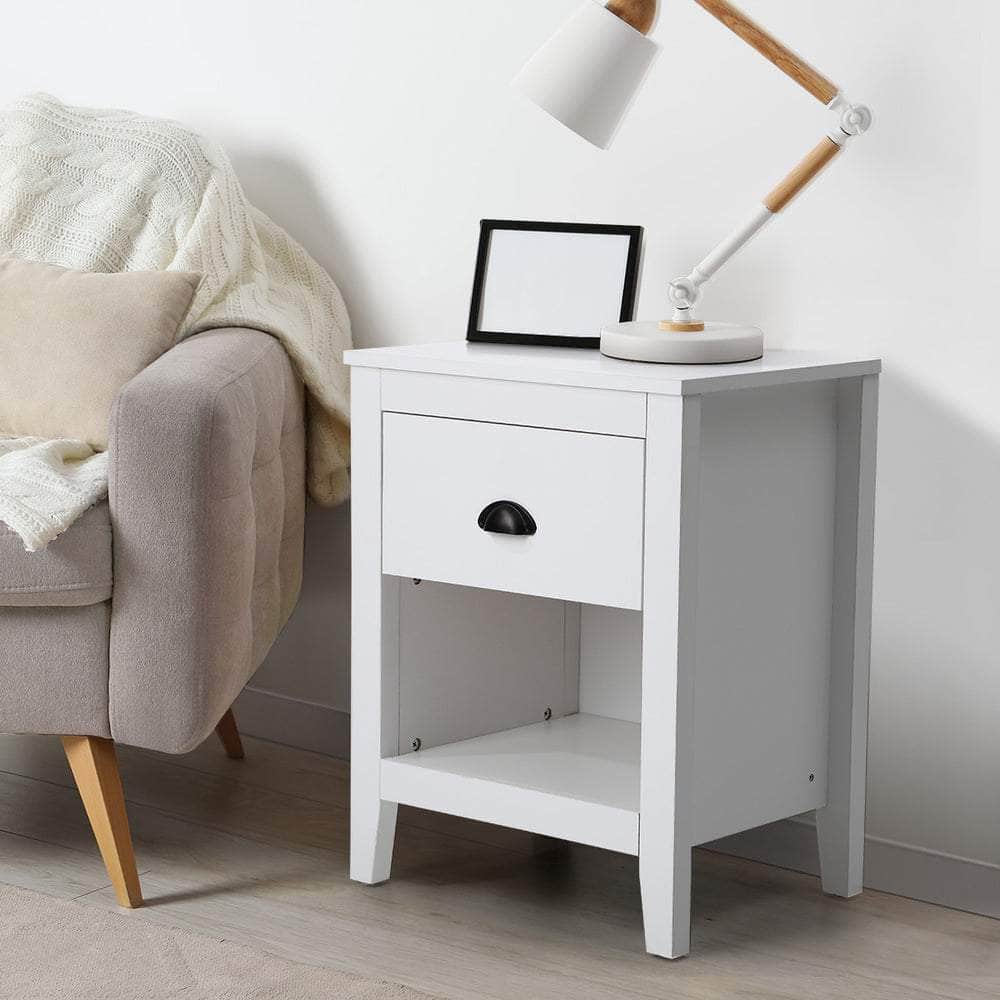 2x Bedside Table Nightstand Vintage