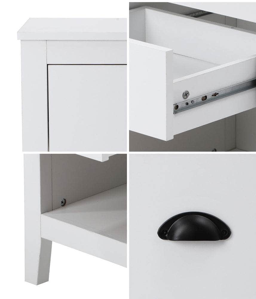 2x Bedside Table Nightstand Vintage