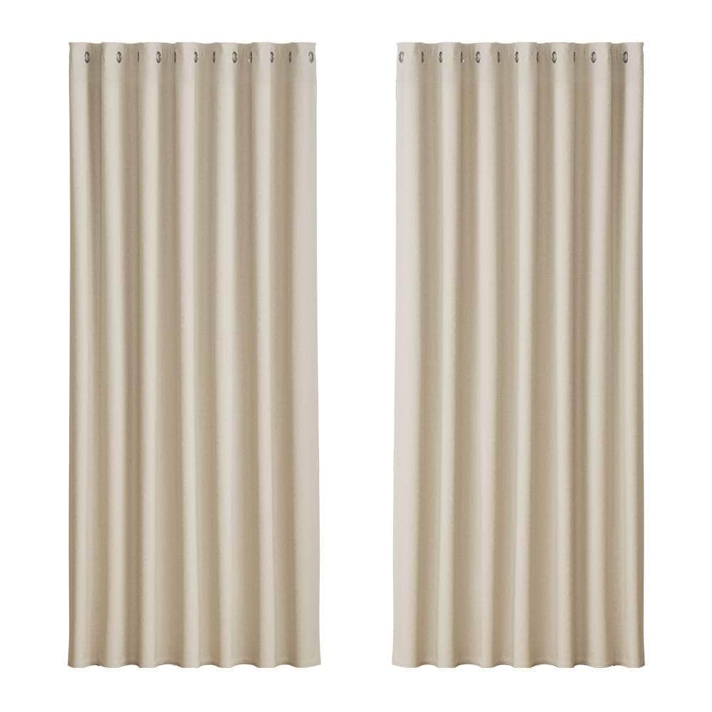 2X Blockout Curtains Blackout Window Curtain Eyelet 240x230cm