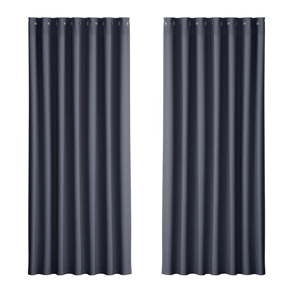 2X Blockout Curtains Blackout Window Curtain Eyelet 240x230cm