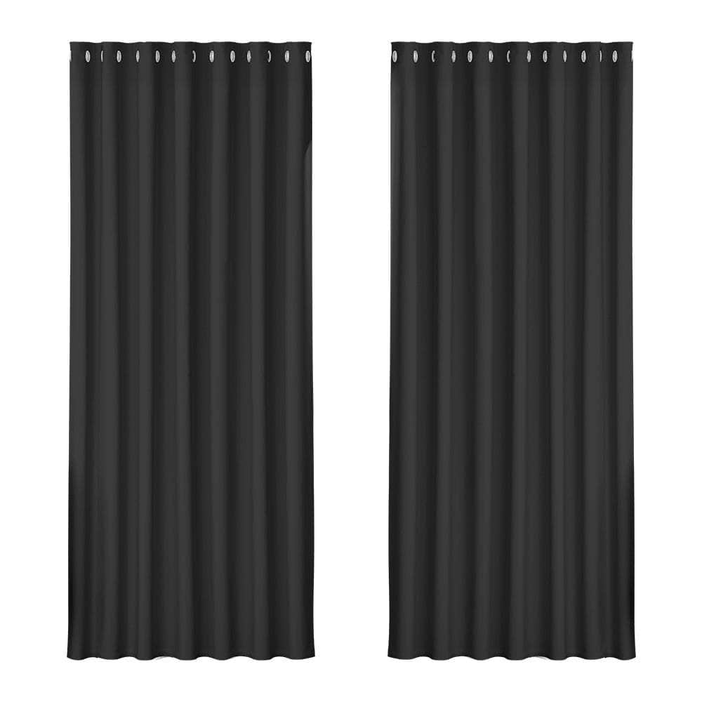 2X Blockout Curtains Blackout Window Curtain Eyelet 240x230cm