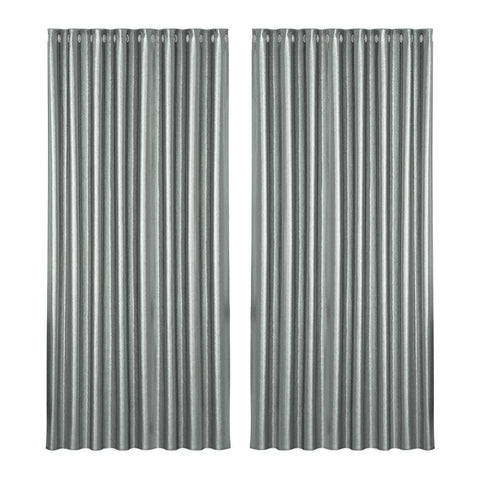 2X Blockout Curtains Eyelet 300X230Cm Grey Shine