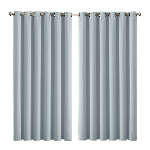 2x Blockout Curtains Panels 3 Layers Green