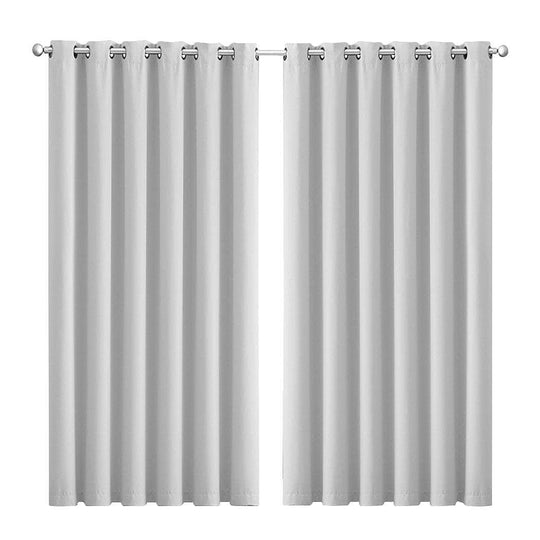 3 Layers Eyelet Blockout Curtain 240x230cm Grey | PayPal