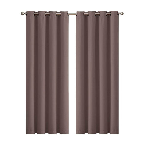 2x Blockout Curtains Panels 3 Layers- Taupe