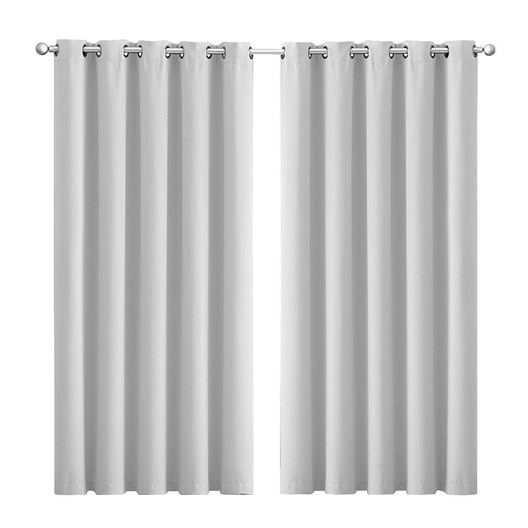 2x Blockout  Grey Curtains Panels 3 Layers