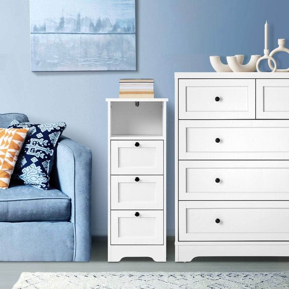 2x Chest of Drawers Storage Cabinet Dresser Tallboy Hamptons