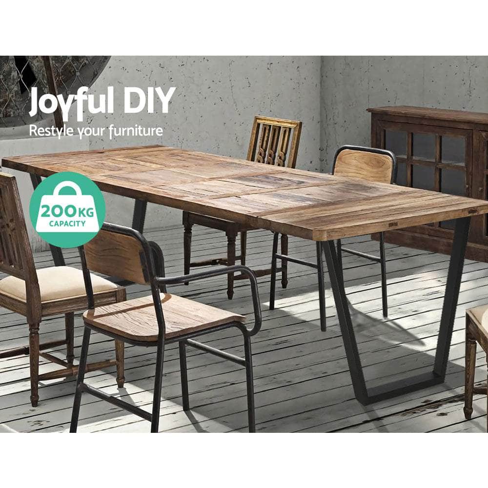 2x Coffee Dining Table Legs 71x65/40CM Industrial Vintage Bench Metal Trapezoid