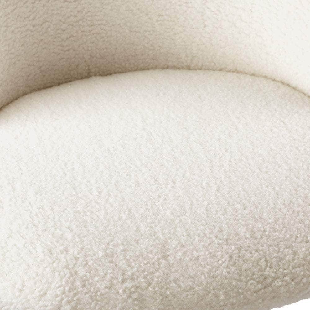 Dining Chair - 2x Dining Chairs Accent Chair Armchair Kitchen Upholstered Sherpa White